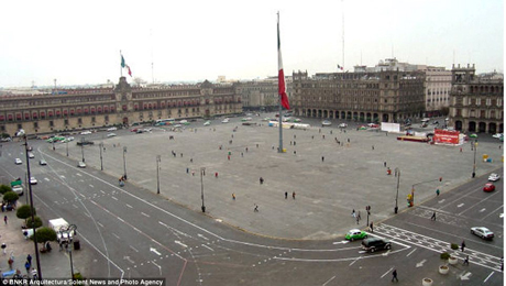 Locatia actuala pe care se va construi piramida subterana din Mexic.